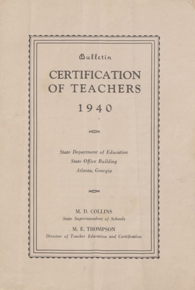 Certification of Teachers, 1940. Creator: Unknown.