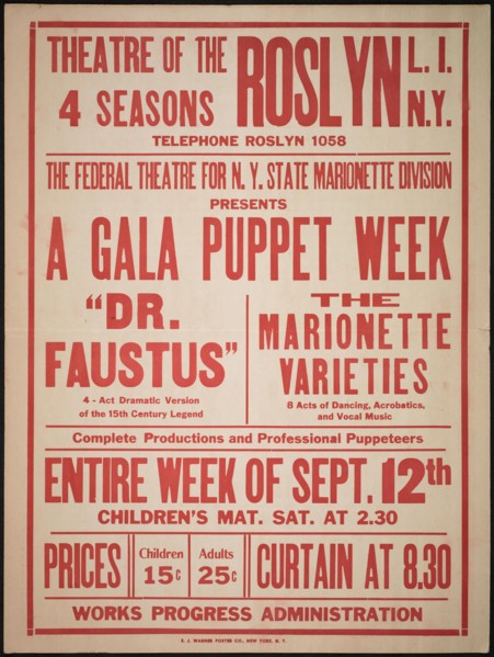 Dr. Faustus, Roslyn, NY, [1930s]. Creator: Unknown.