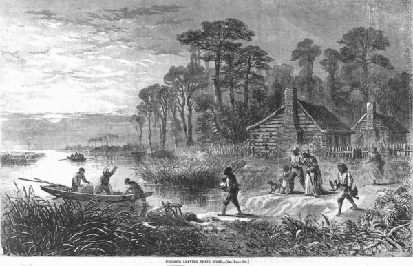 Negroes leaving their home, 1864. Creator: Unknown.