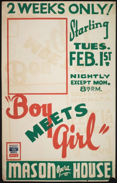 Boy Meets Girl, Los Angeles, 1938. Creator: Unknown.