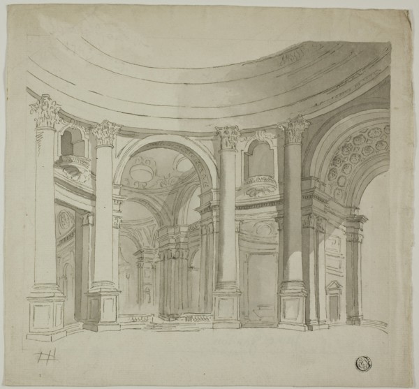 Interior of Domed Church, n.d. Creator: James Gandon.