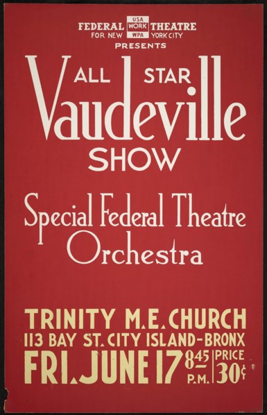 Vaudeville Show, New York, [1930s]. Creator: Unknown.