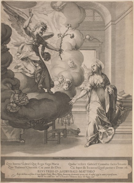 The Annunciation, 1598. Creator: Francesco Villamena.
