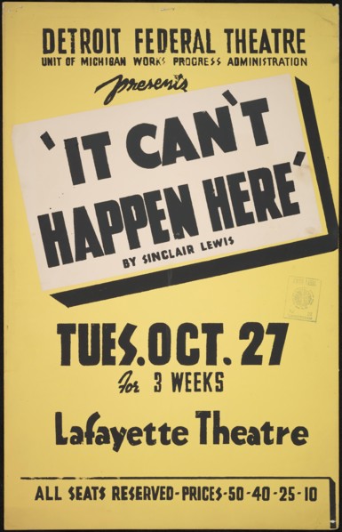 It Can't Happen Here, Detroit, 1936. Creator: Unknown.