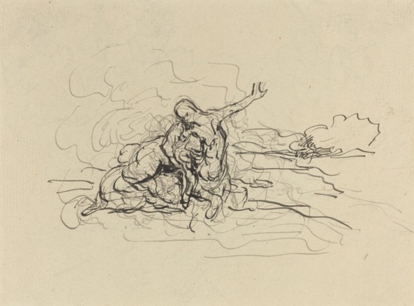 Centaur Carrying Off a Woman. Creator: Honore Daumier.