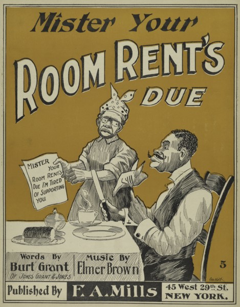 'Mister your room rent's due', 1898. Creator: Unknown.