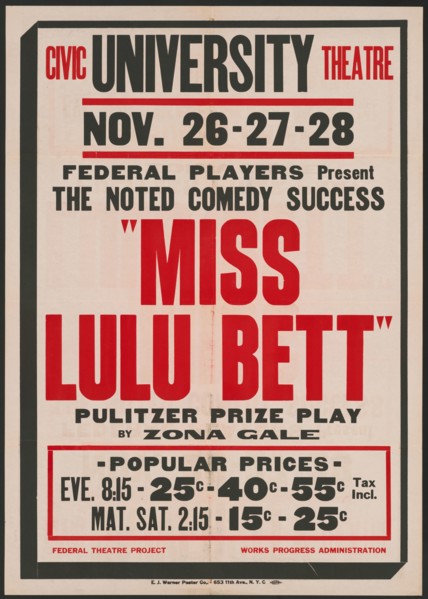 Miss Lulu Bett 1, Syracuse, NY, 1936. Creator: Unknown.