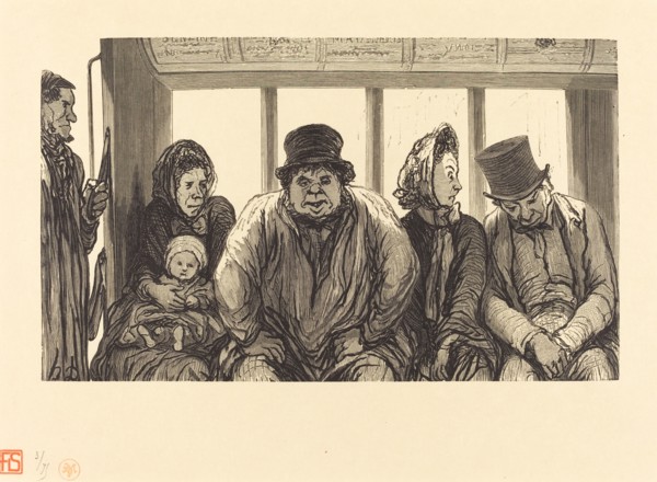 Interieur d'un omnibus, 1864. Creator: Charles Maurand.