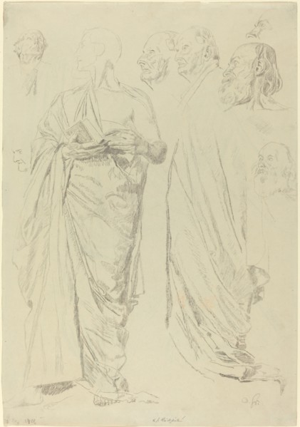 Studies of Men in Togas [recto]. Creator: Otto Greiner.