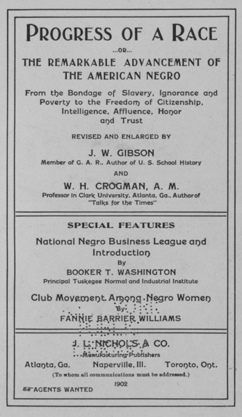 Progress of a Race, title page, 1902. Creator: Unknown.