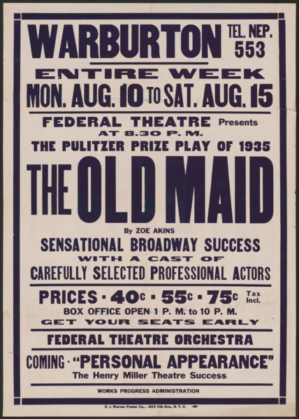 The Old Maid, [Yonkers, NY?], [193-].  Creator: Unknown.