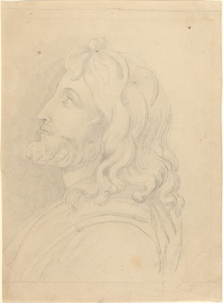 Bust of a Bearded Man Looking Up. Creator: John Flaxman.
