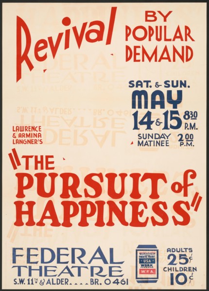 The Pursuit of Happiness, Denver, 1937. Creator: Unknown.