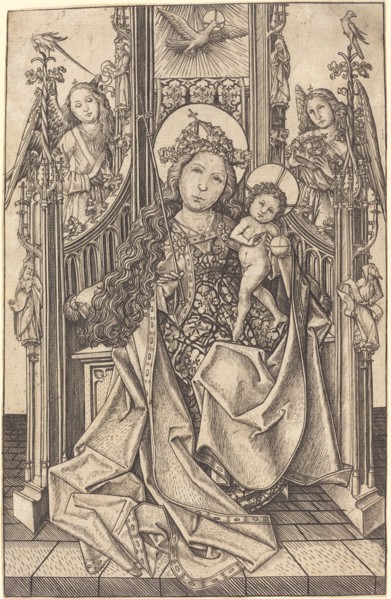 Madonna and Child Enthroned, c. 1466. Creator: Master ES.