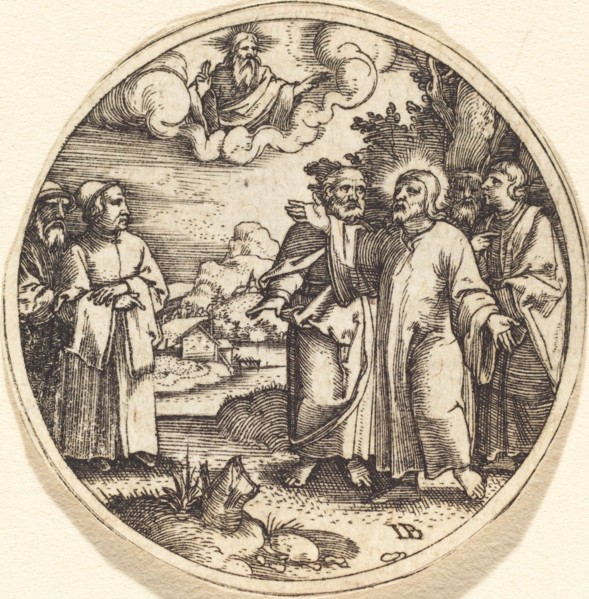Christ with Three of His Apostles. Creator: Master I. B..