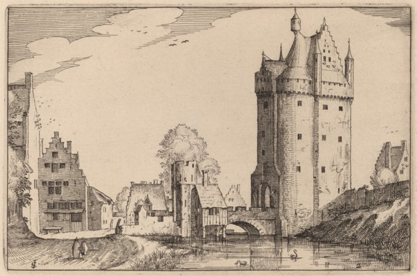 Town Gate, published 1612. Creator: Claes Jansz Visscher.
