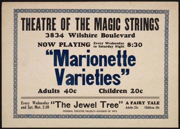 Marionette Varieties, Los Angeles, 1937. Creator: Unknown.