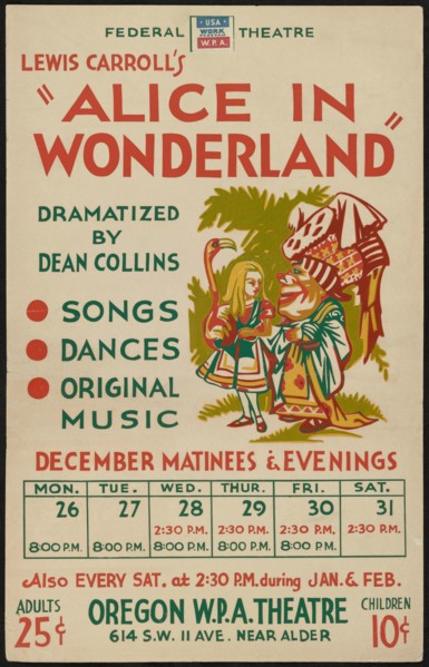 Alice in Wonderland, Portland, OR, 1938. Creator: Unknown.