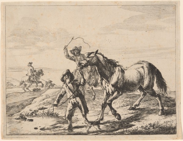 A Boy Taking a Horse to Drink, 1651. Creator: Dirck Stoop.