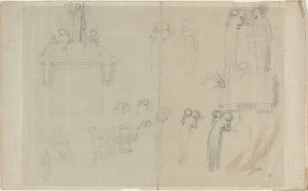 Sheet of Studies [recto and verso]. Creator: John Flaxman.