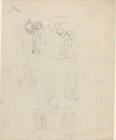 Sheet of Studies [recto and verso]. Creator: John Flaxman.