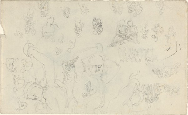 Sheet of Studies [recto and verso]. Creator: John Flaxman.