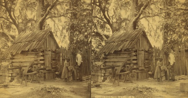 Grinding the axe, (1868-1900?). Creator: O. Pierre Havens.