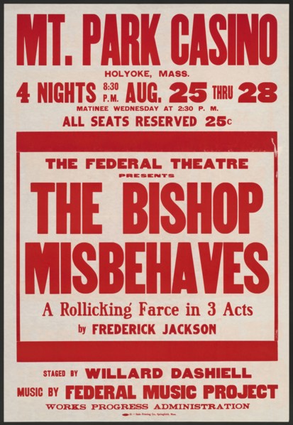The Bishop Misbehaves, Holyoke, MA, 1937. Creator: Unknown.