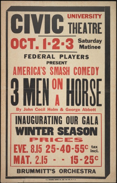 Three Men on a Horse, Syracuse, NY, 1936. Creator: Unknown.