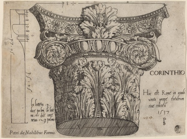 Capital from the Colosseum, Rome, 1537. Creator: Master PS.