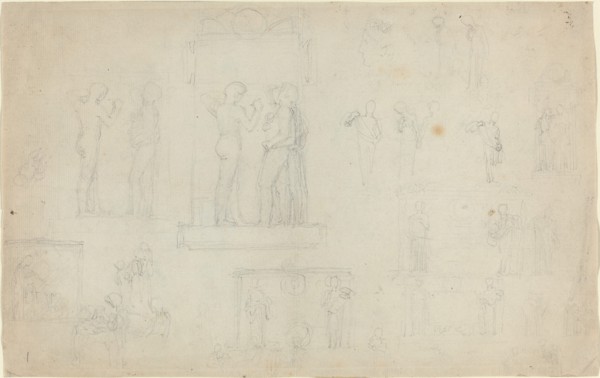 Sheet of Sketches [recto and verso]. Creator: John Flaxman.