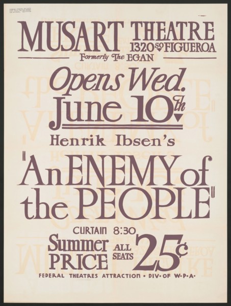 An Enemy of the People, Los Angeles, 1936. Creator: Unknown.