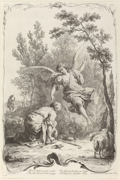 Moses and the Burning Bush, c. 1745. Creator: Joseph Wagner.
