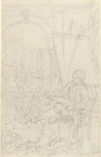 Self-Portrait, 1730/1750. Creator: Hubert Francois Gravelot.