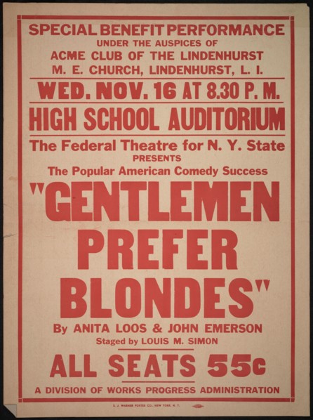 Gentlemen Prefer Blondes, Roslyn, NY, 1938. Creator: Unknown.