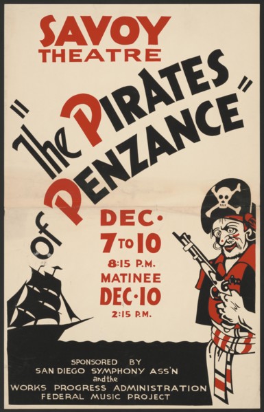 The Pirates of Penzance, San Diego, [193-]. Creator: Unknown.