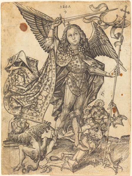 Saint Michael Defeating the Devils, 1467. Creator: Master ES.