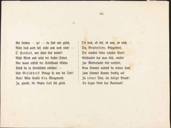 Auch ein Todtentanz: Text Page, 1849. Creator: Alfred Rethel.