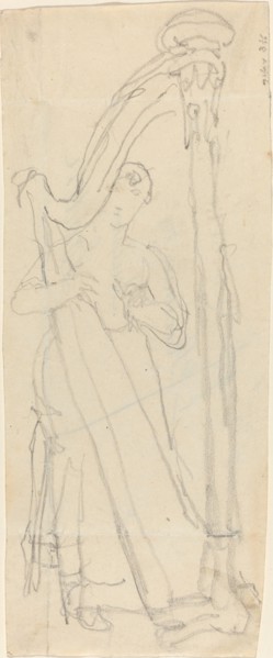 Woman Playing a Harp (Lavinia Banks?). Creator: John Flaxman.