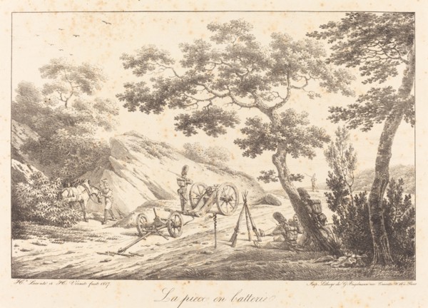 La piece en batterie, 1817. Creator: Emile Jean-Horace Vernet.