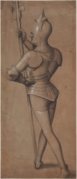 Knight in Armor, Holding a Halberd, c. 1500. Creator: Unknown.