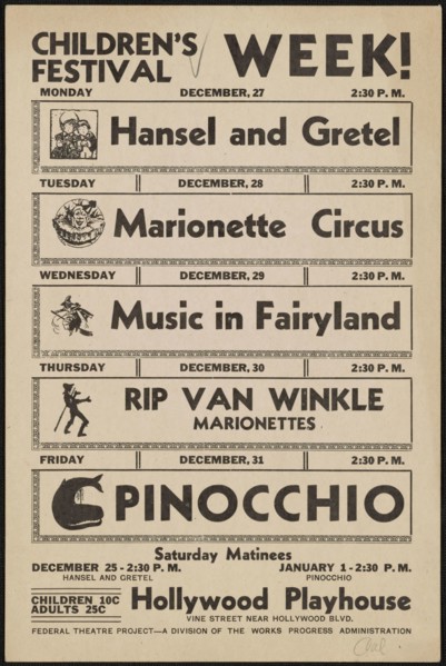 Children's Festival, Week! Los Angeles, 1937. Creator: Unknown.