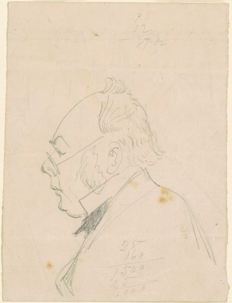 Profile of a Man, after 1865. Creator: Emanuel Gottlieb Leutze.