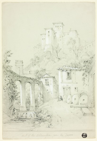 Part of the Alhambra from the Darro, n.d. Creator: Richard Ford.