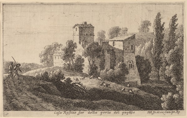 Farm beyond the Porta del Popolo. Creator: Herman van Swanevelt.