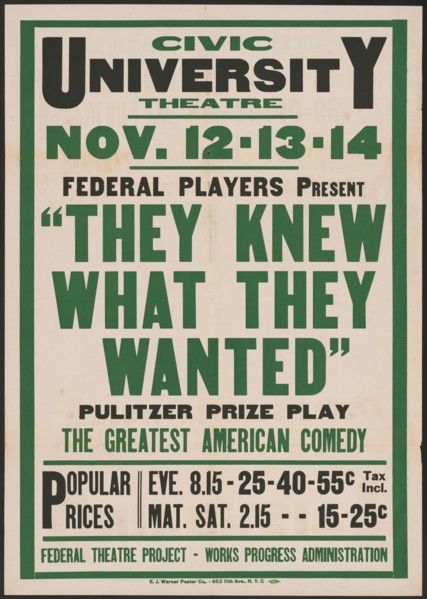 They Knew What They Wanted, Syracuse, NY, 1936. Creator: Unknown.