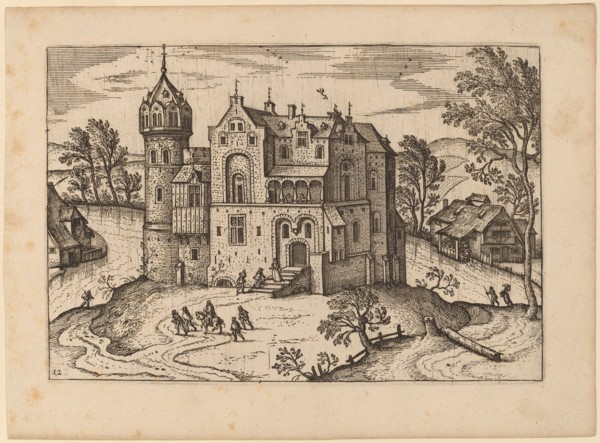 Castle by a River, published in or before 1676. Creator: Unknown.