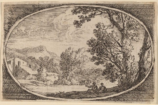 Two Men Seated Near the Waterside. Creator: Herman van Swanevelt.