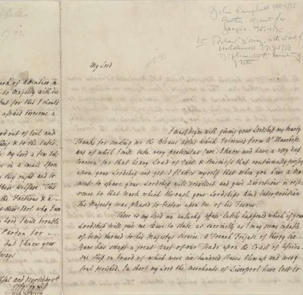 Letter to "My Lord," Jan. 19, 1762, 1762-01-19. Creator: Unknown.