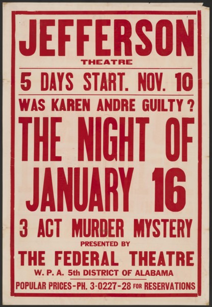 The Night of January 16th, Birmingham, AL, 1936. Creator: Unknown.